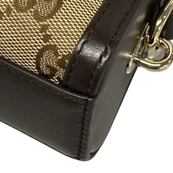 Auth GUCCI GG pattern, Shelly (web) 786027 Dark Brown Beige Multi Jacquard - Picture 3 of 16